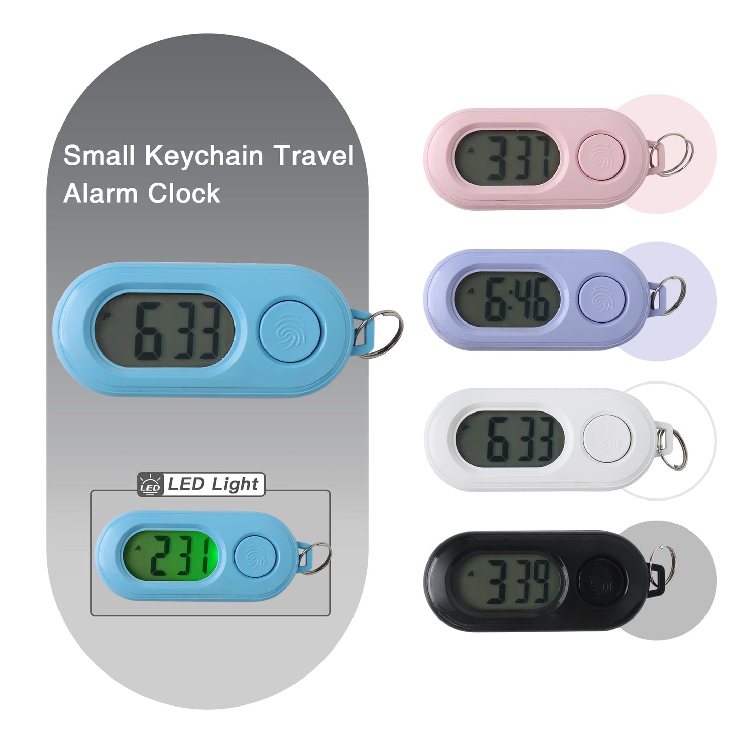 Small Glass Desk Whiteboard Dry-Erase Board with Clock, Small Travel Clock Keychain with Desk Notepad, Time Table Whiteboard for Desk Digital LED Light Display, 8x6 in with Accessories, Aqua Blue