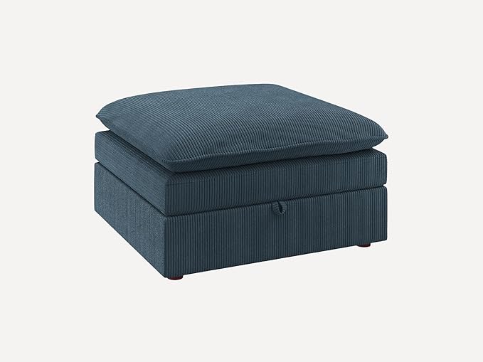 HONBAY Corduroy Ottoman, 31.5 Inch Square Ottoman Bench