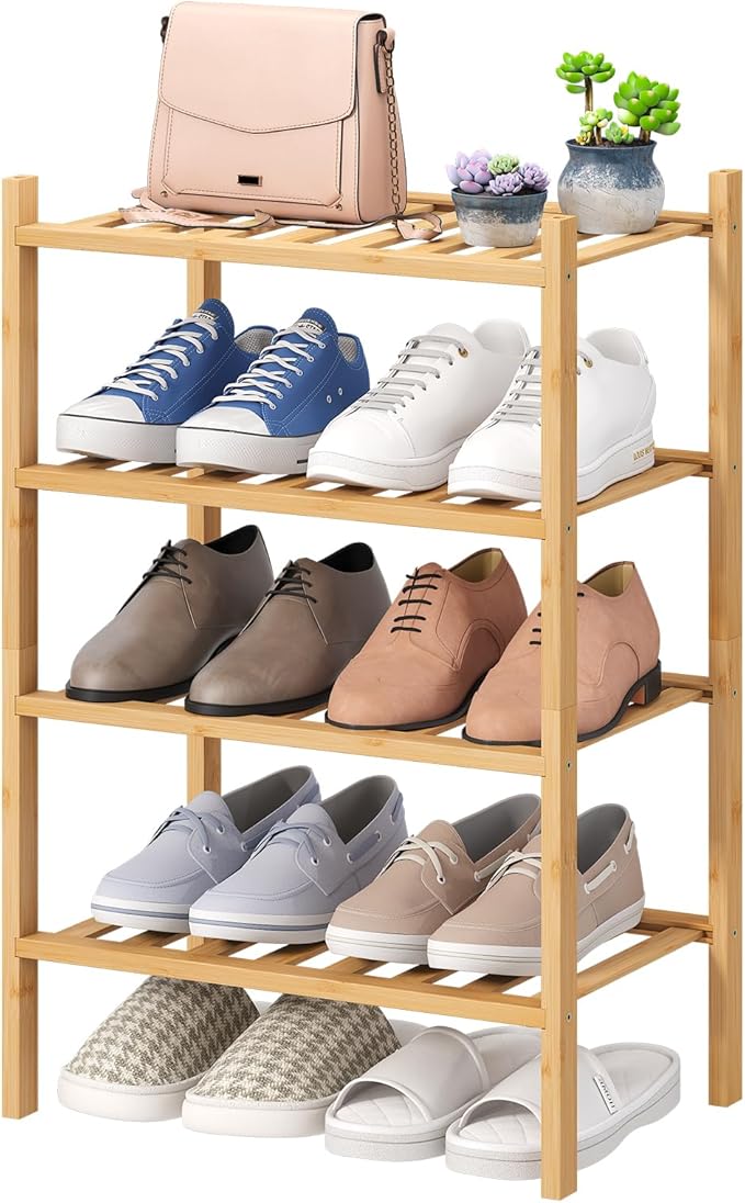 viewcare Small Shoe Rack, 4-Tier Rack