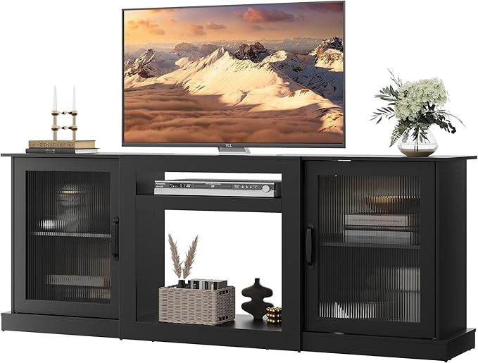 WLIVE Farmhouse TV Stand for 75 inch TV, Entertainment Center