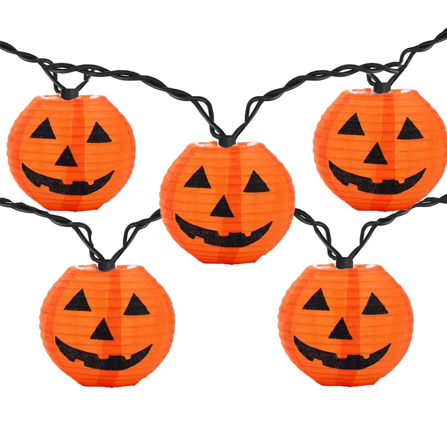 Halloween Pumpkin Lantern Lights Outdoor, 8.5Ft Plug in Orange Halloween Decorations String Light with 10 LED Jack O’ Lantern Lights, Hanging Fairy Lights Waterproof for Yard Party Patio Garden Window