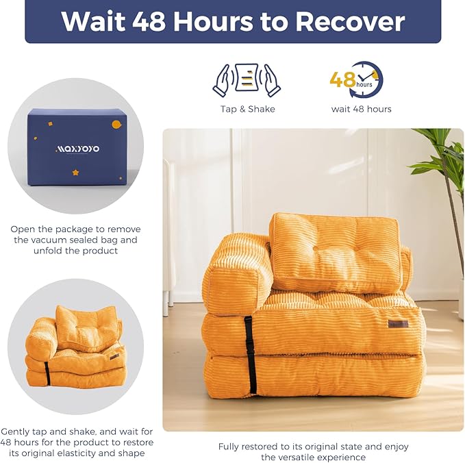 MAXYOYO Folding Sofa Bed, L-Shaped Convertible Sofa Bed Foldable Sleeper