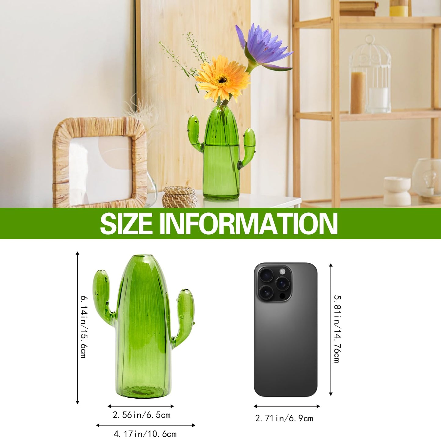 XXXFLOWER Cactus Plant Propagation Station Terrarium Jars for Plant Cuttings Air Plant Holders Unique Glass Flower Vase for Hydroponics Plants for Plant Lovers Home Garden Decor