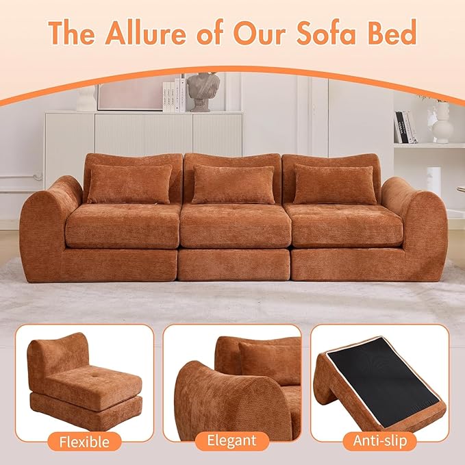 102" Modular Sectional Boneless Couch
