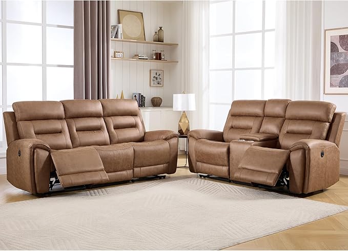 ANJ 2-Piece Faux Leather Power Recliner Sofa Set