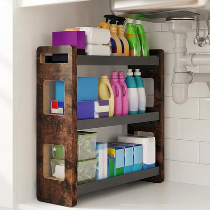 Bathroom Organizers and Storage,Bathroom Counter Organizer,Bathroom Counter Shelf,Bathroom Sink Organizer,Vanity Organizers,Vanity Storage,Perfume Display,Perfume Storages(Brown 3 Tier)