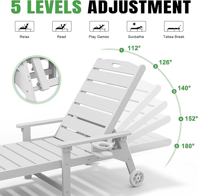 Outdoor Lounge Chair Set of 2