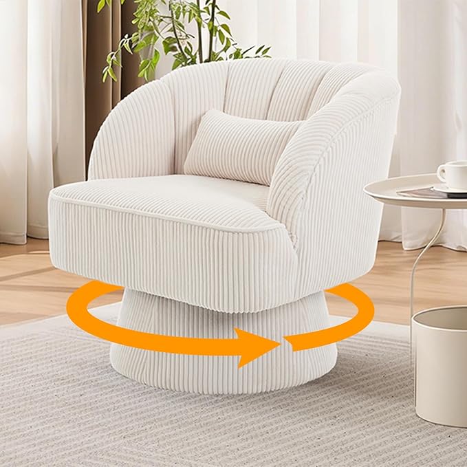 Garvee Ultra-Plush Swivel Accent Chair, 360° Barrel Lounge Chair