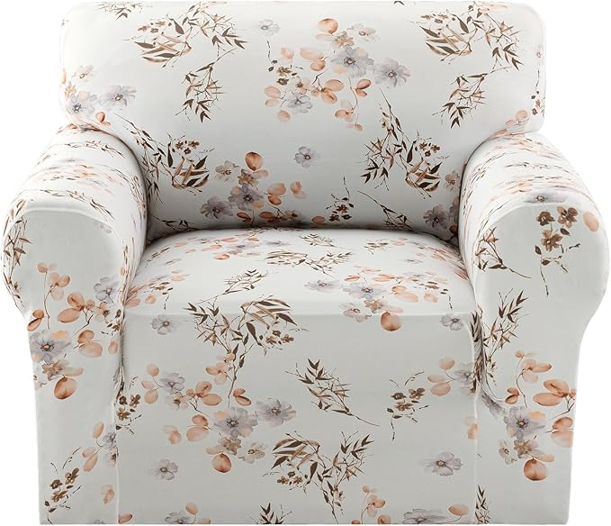H.VERSAILTEX Floral Pattern Chair Cover Printed Sofa Slipcovers High Stretch