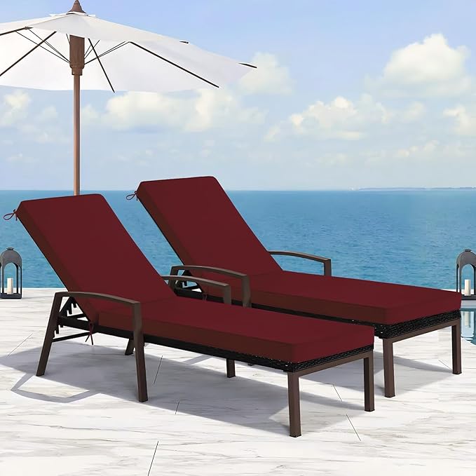 Basic Beyond Chaise Lounge Cushions Outdoor, 3-Layer Waterproof Outdoor