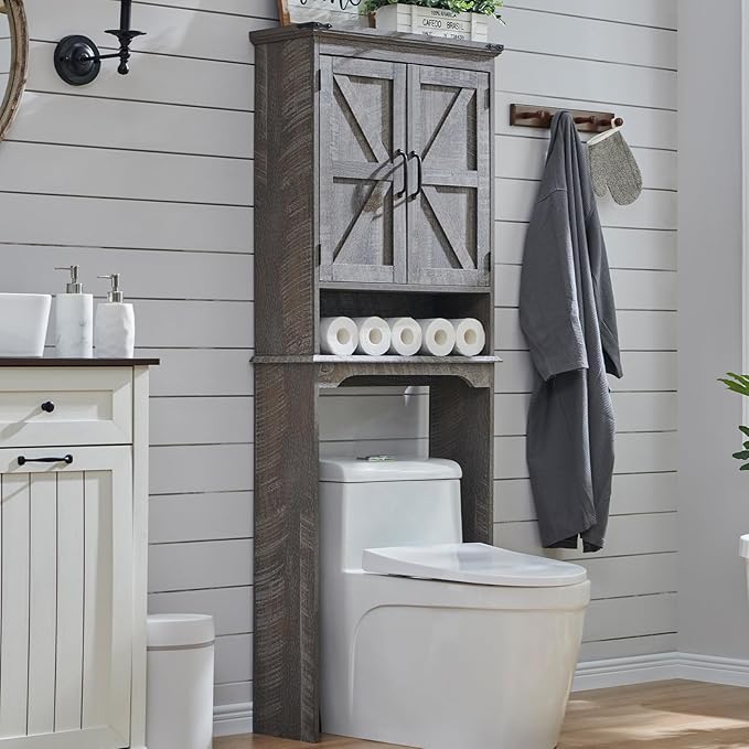 ACCOHOHO Over The Toilet Storage Cabinet, Farmhouse Bathroom Cabinet