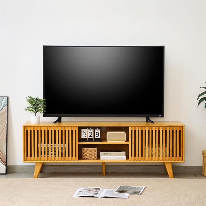 Bamboo TV Stand for TVs up to 65", Accent Entertainment Center