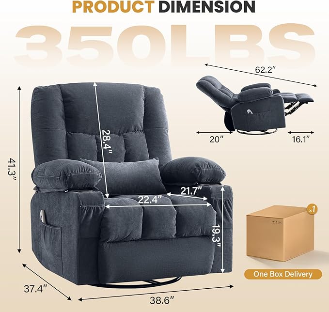 Swivel Recliner Chair for Adults