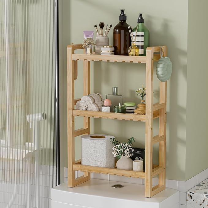 AmazerBath Bamboo Over The Toilet Storage Shelf