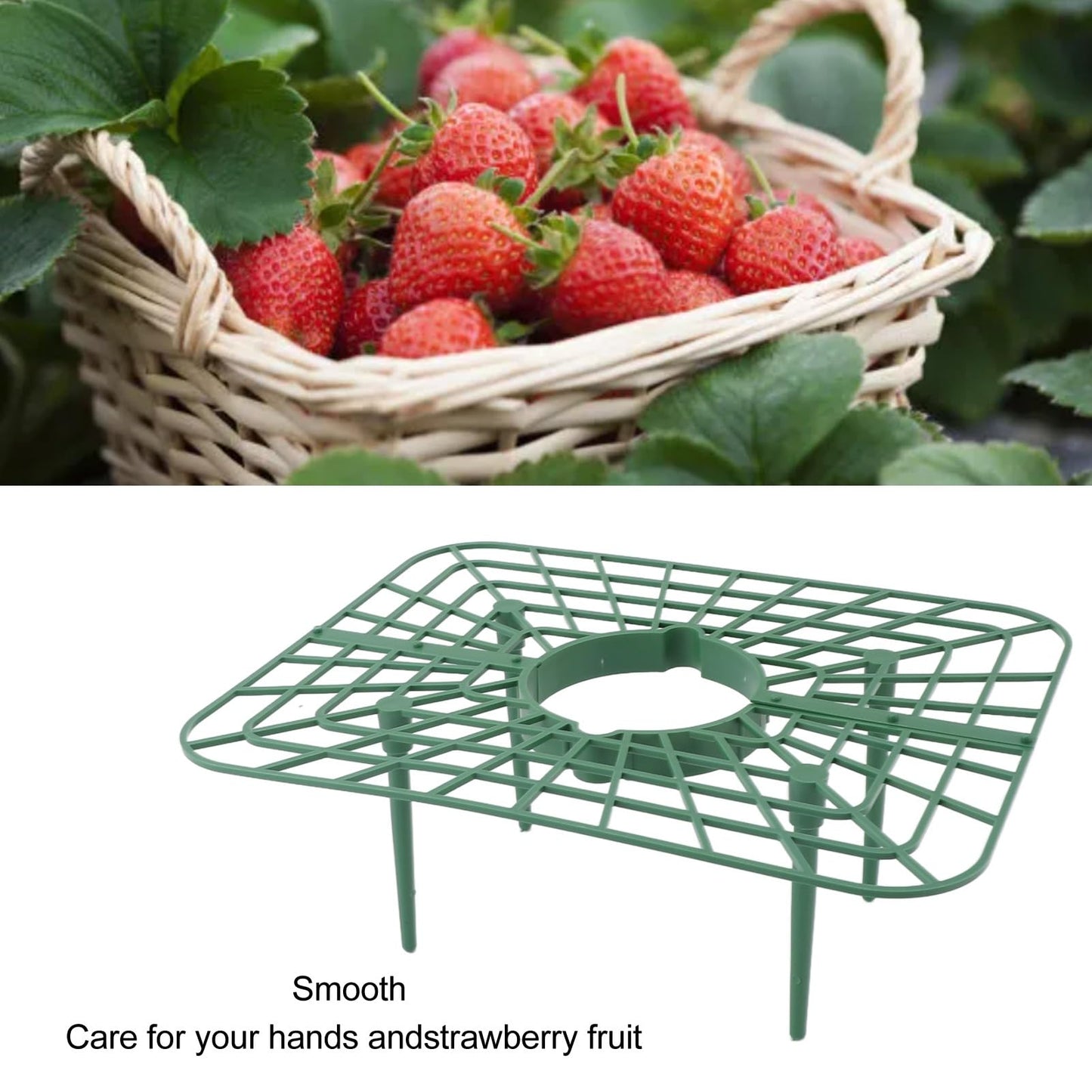 Sunicon 20Pcs Strawberry Supports, Detachable PP Waterproof Reusable Square Strawberry Growing Racks Plant Support Strawberry Stand Holder for Soil Planting Indoor Pots