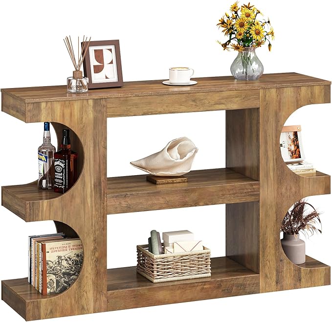 Tohomeor Console Tables for Entryway 47.24-Inch, Wooden Sofa Table Behind The