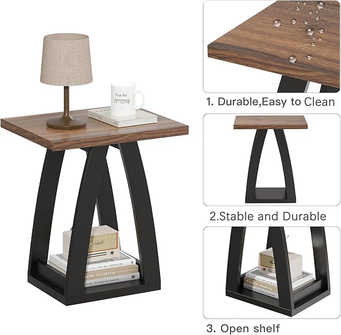 FROMJBEST End Table Set of 2, Side Table, Nightstand, Sofa Side Table