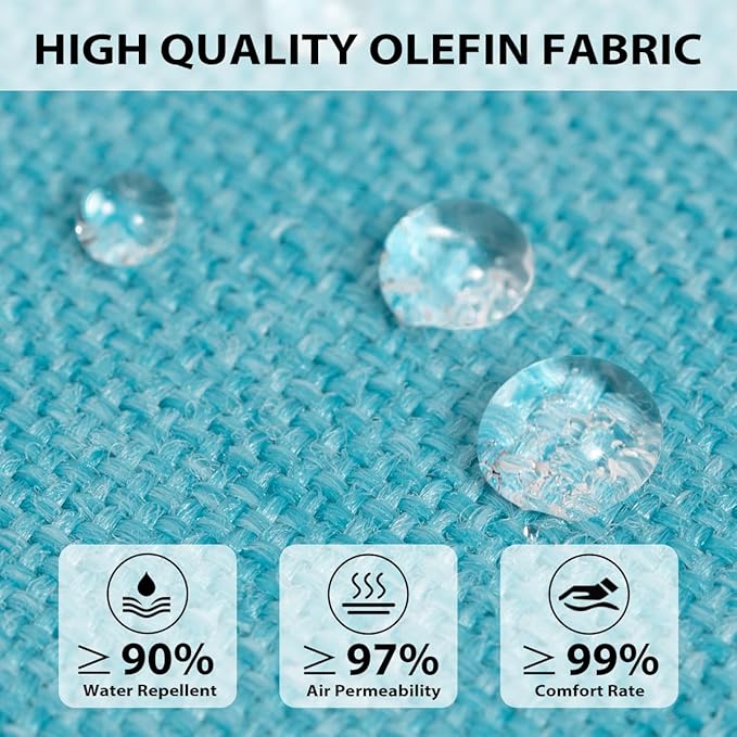 Sundale Outdoor Olefin Quilted Lounge Cushion Set of 4, Patio Foldable Chaise