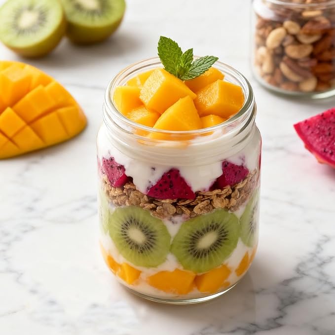 Overnight Oats Containers with Lids, 16oz Wide Mouth Mason Jars with Lids, 3 Pack Glass Jars with Airtight lid for Chia Pudding Yogurt Salad, Meal Prer Oatmeal Jars, Pink