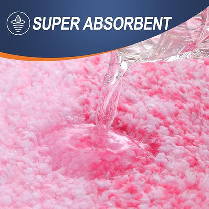 OLANLY Large Bathroom Rugs Mat 44x32, Extra Soft Absorbent Microfiber Bath Rugs, Rubber Backing, Quick Dry, Machine Washable Bath Mats for Bathroom Floor, Tub and Shower, Home Decor Accessories, Pink