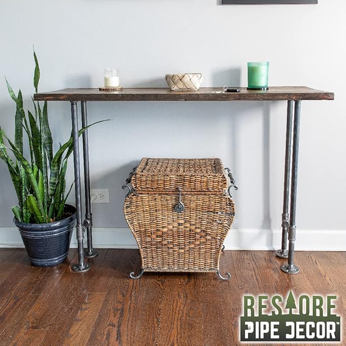 Restore by Pipe DÉCOR Live Edge Wood Console Table 48 in. x 16 in. x 34 in.