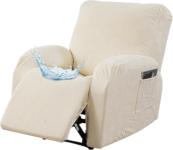 Gennia Recliner Chair Covers 3 Pieces, Waterproof Jacquard Reclining Chair Cover