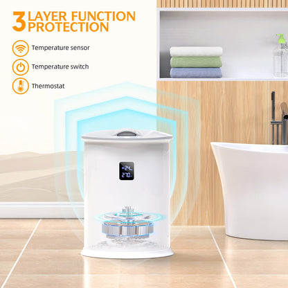 Luxury Hot Towel Warmer, Smart Timed Large Towel Warmers for Bathroom, Led Temperature Display, Insulation Effect Up to 150 Minutes, Delay Time Up to 24 Hours, Best of The Best（White）