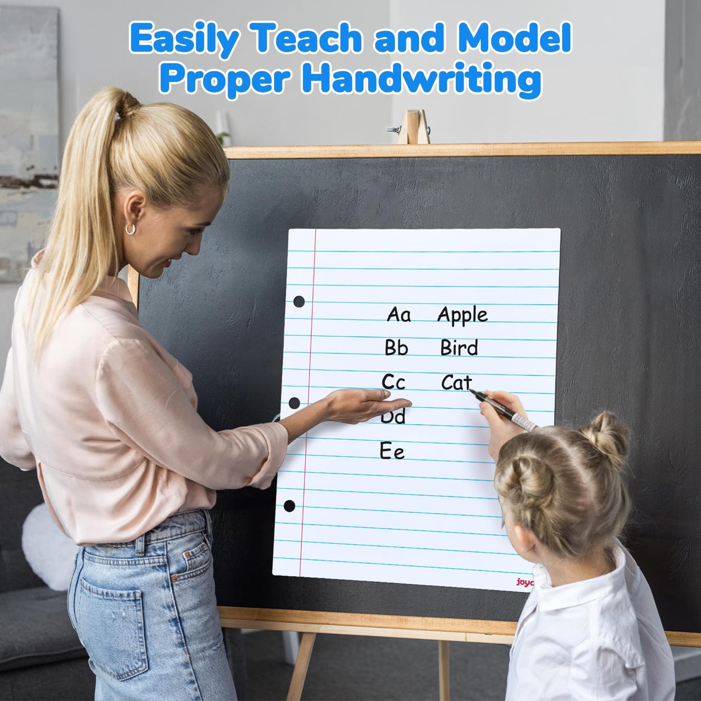 JoyCat Giant Magnetic Dry Erase Notebook Paper, 22" L x 28" H Handwriting Lined White Board for Classroom Must Haves,Whiteboard Accessories for Homeschool Teaching Supplies