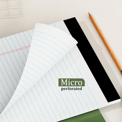 12 Pack of Legal Pads 8.5 x 11.75 College Ruled Notebook White Paper Note Pad Narrow Ruled 30 Sheets Notepads Perforated Writing Pad Clear Print 8x11 Legal Pads Pads of Paper