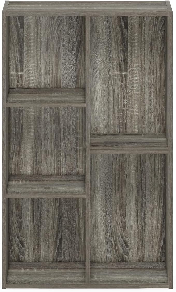 Furinno Luder 5-Cube No Tool Assembly Open Shelf, French Oak