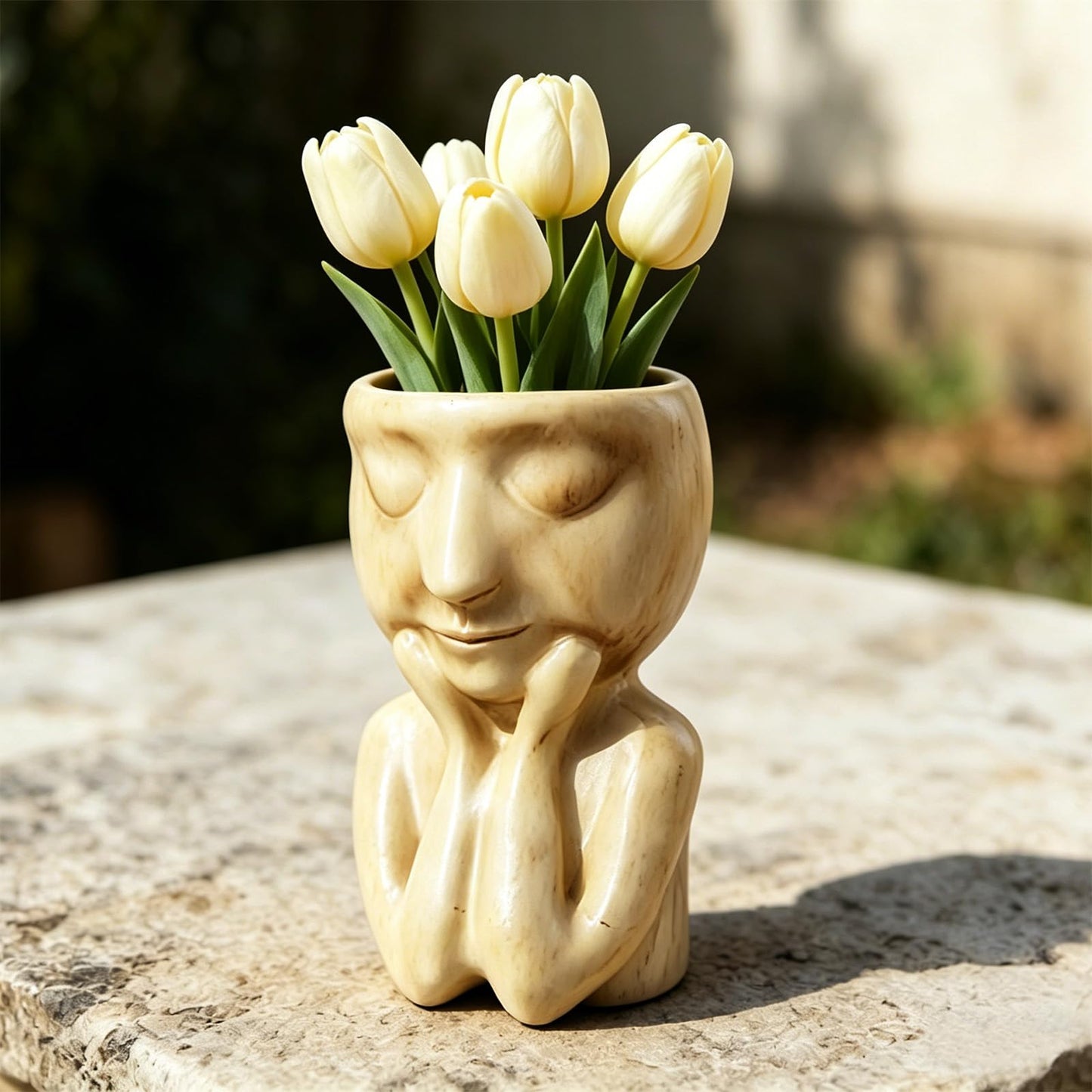 LIUXINJIAN-RHX Face Flower Pots with Thinking Pose, Head Planter Pot for Indoor Plants, Cute Succulent Pots with Drainage Hole, Gardening Gifts for Women Mom Teacher
