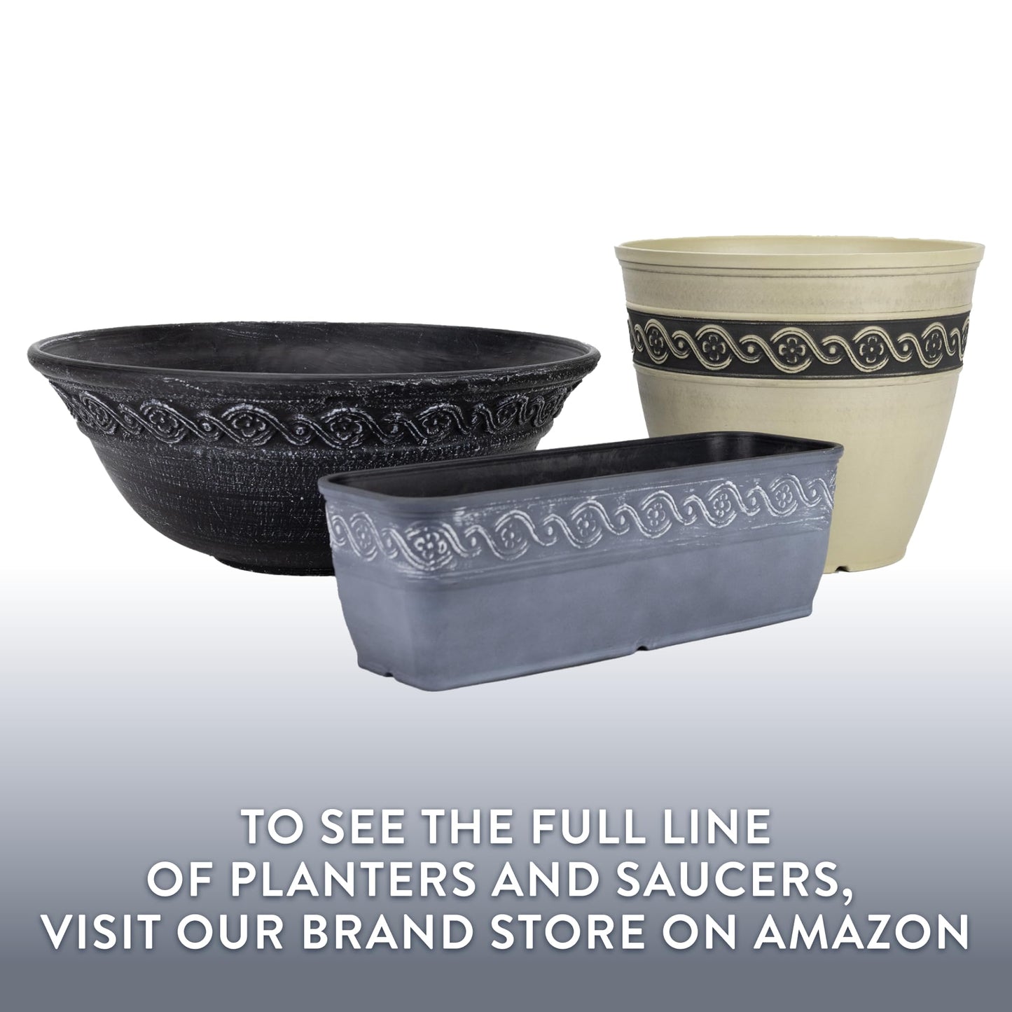 Classic Home and Garden Corinthian Trough Planter 10" Slate Blue