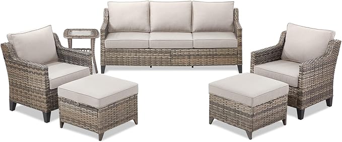 Buenhomino Outdoor Patio Furniture Set-PE Wicker Sofa Couch