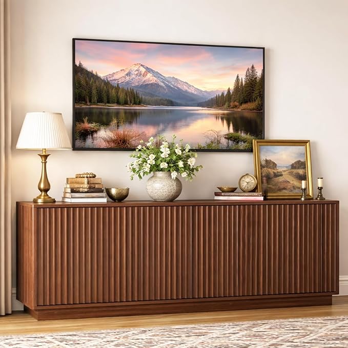 63'' Fluted TV Stand for TVs up to 75'', Modern Media Console