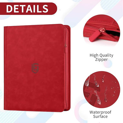 1024 Pocket Card Binder,16 Pocket Trading Card Binder，Side Loading Collectible Card Albums for MTG, for TCG Football, Sports, Game Cards Red