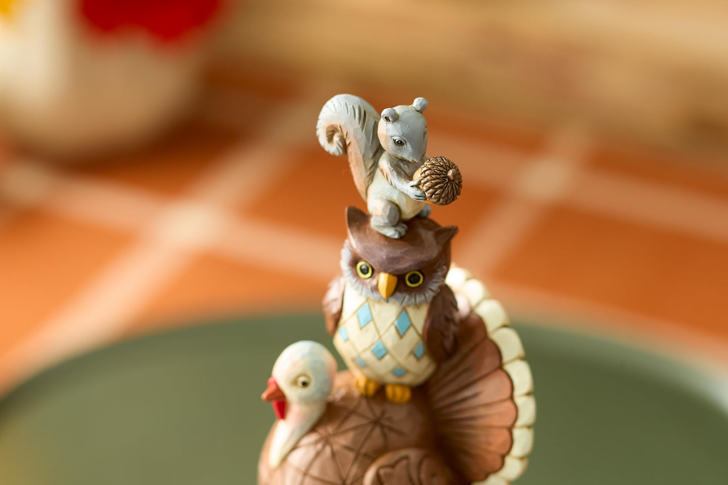 Enesco Jim Shore Heartwood Creek Thanksgiving Harvest Critters Stacked Figurine, 11.22 Inch, Multicolor