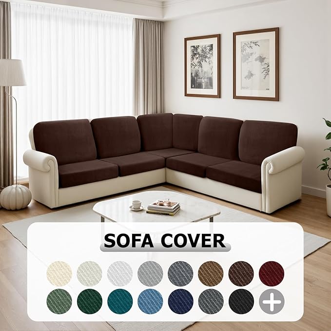 Arfntevss Sectional Couch Covers L Shape Couch Cushion Covers Slipcovers Fitted