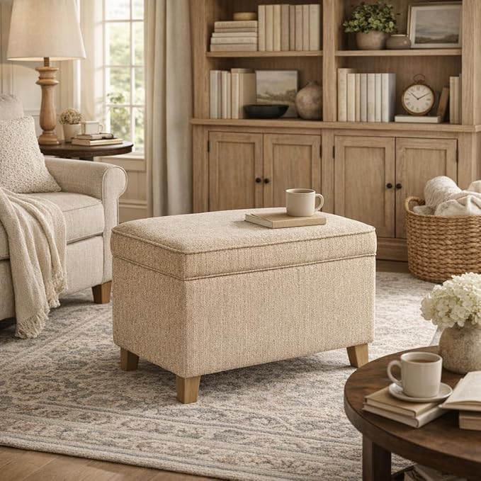 Homepop Home Decor | Medium Square Storage Ottoman