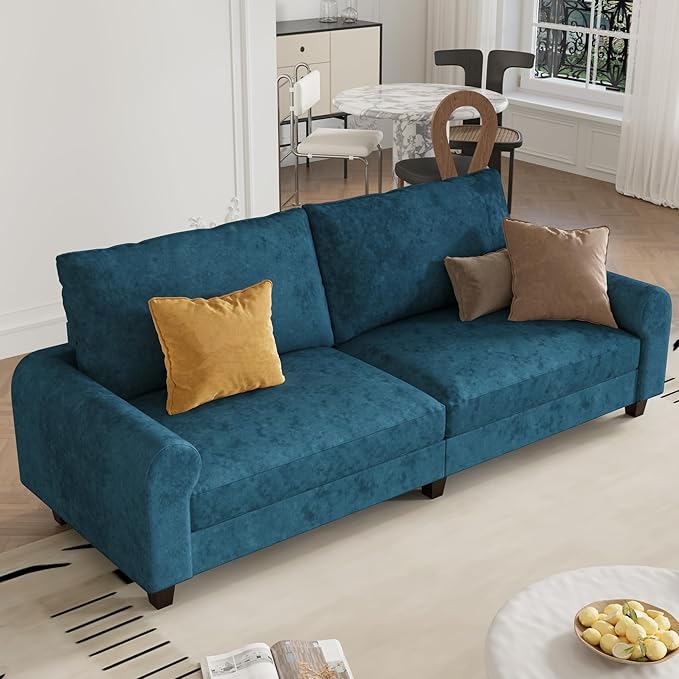 EASE MOOSE 88.5" Large Seat Velvet Loveseat Sofa, Soft Deep Seat Couches