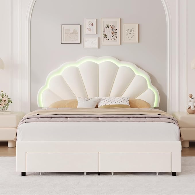 HIFIT Full Upholstered LED Bed Frame