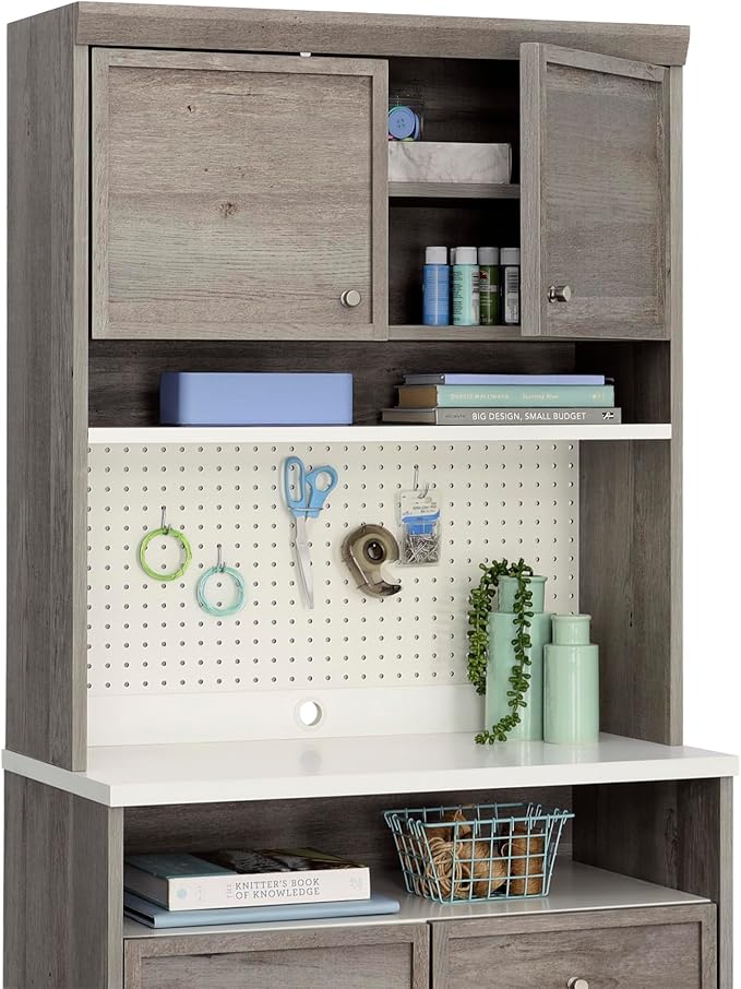 Sauder Craft Pro Series Hutch, Mystic Oak Finish