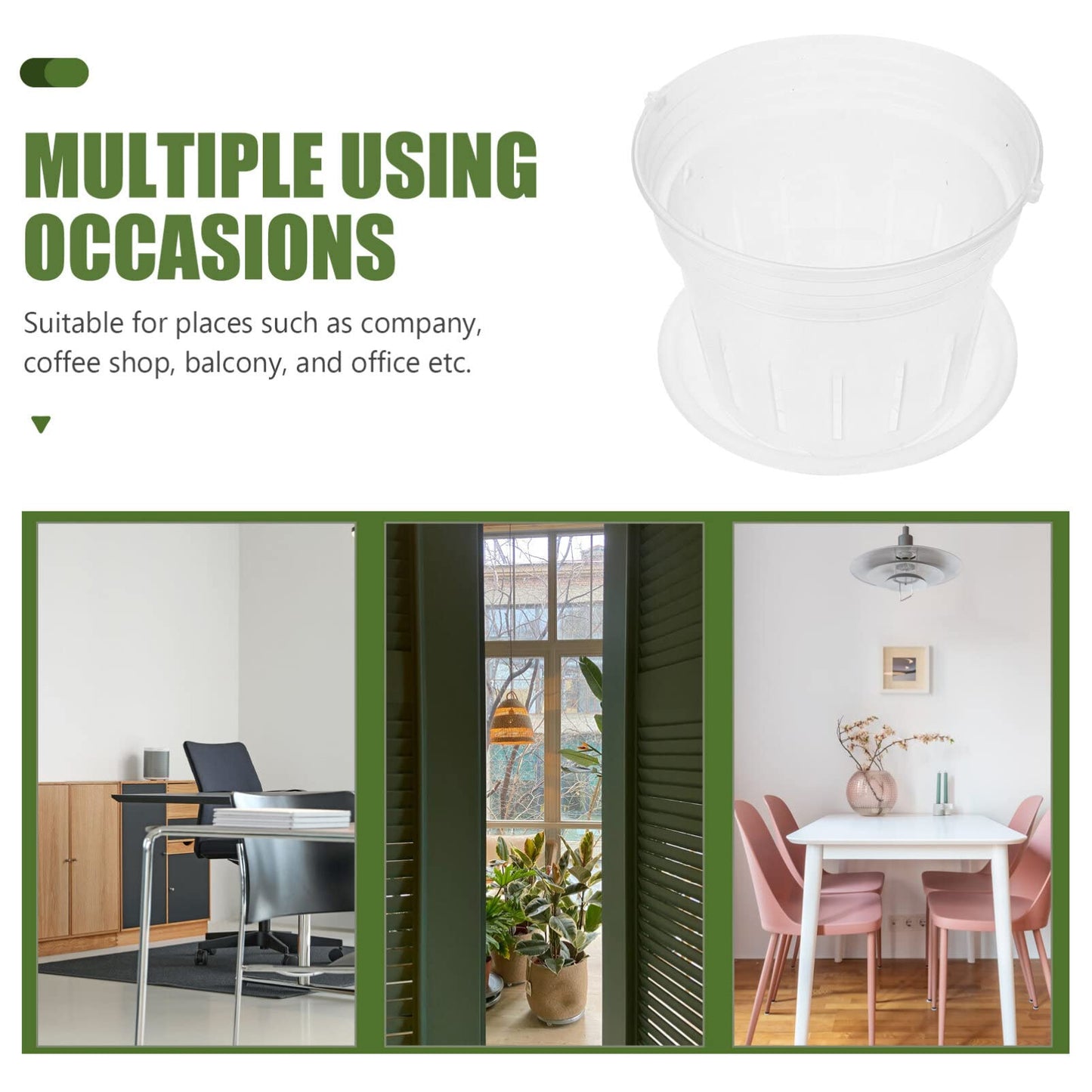 Toddmomy Slotted Orchid Pot with Tray 7.20X7.20X5.94In Clear Plastic Flower Pot for Indoor Gardening and Nursery Plants with Ventilation Holes