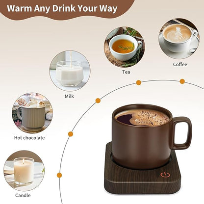 VOBAGA Mug Warmer Set, Coffee Mug Warmer for Desk with 11oz Ceramic Mug, Auto Shut Off & 3-Temp Settings, Smart Coffee Cup Warmer, House Warming Coffee Gift Set Valentine's Day Gift