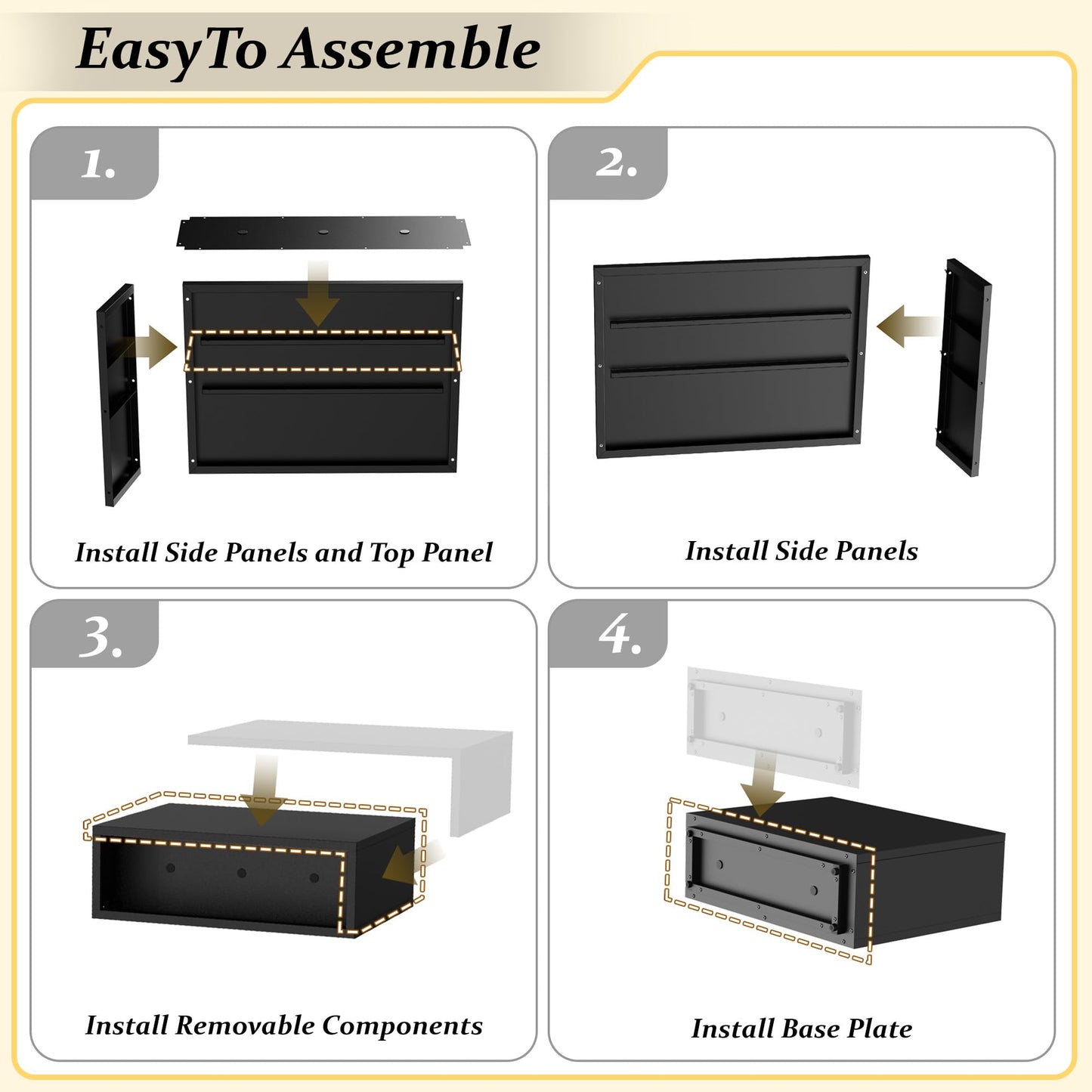 38"X13" X 30" Outdoor Planter Block Tall Rectangular Skinmy, Black Metal Patio Planters for Privacy Screen Planter Box Front Porch Adjustable with Drainage Holes & Rust-Proof Coatin (Black, 1)