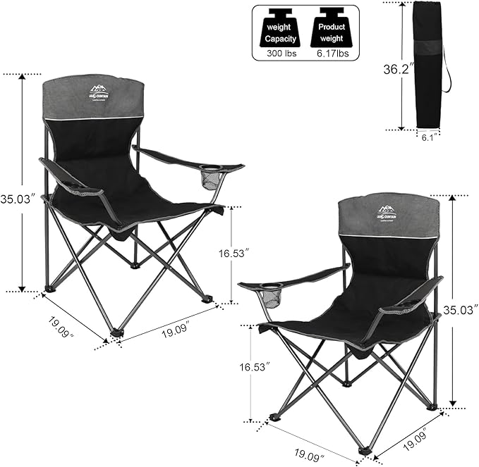 Oversized 4 Pcs Camping Chair Set