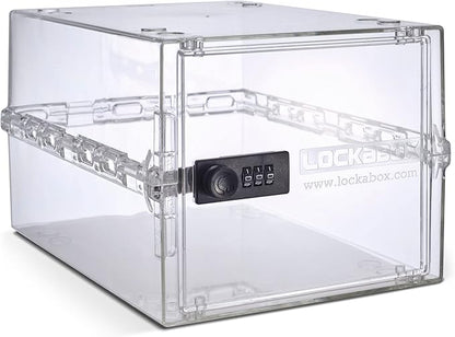 Lockabox One™ | Premium Lock Box | Medium Combination Lock Box For Food, Medicine & Home Safety | External Size 12 x 8 x 6.6 inches (Crystal)