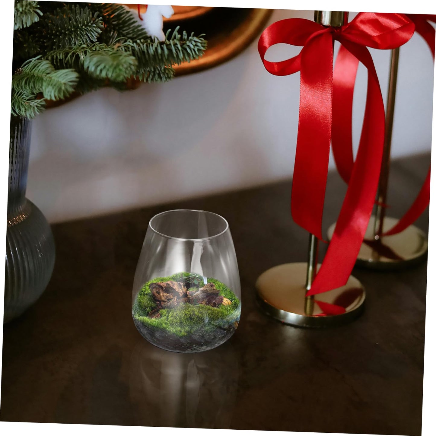 Yardenfun Hydroponic Glass Terrarium for Indoor Decor Moss Plant Container Sustainable Glass Landscape for and Centerpieces