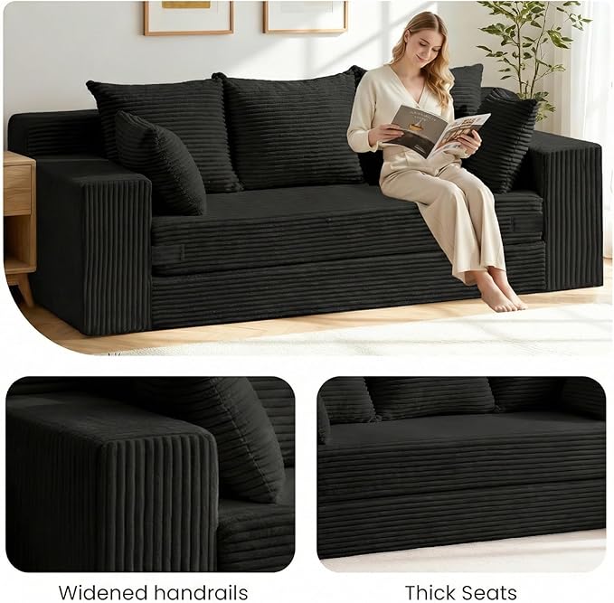 Convertible Sofa Bed, Pull Out 3 Seater Sleeper Sofa