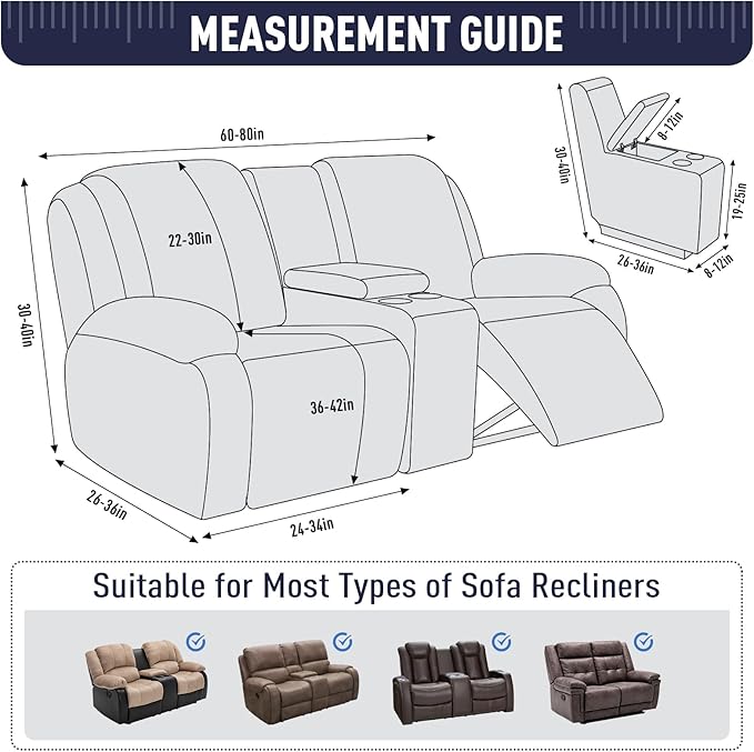 TAOCOCO Loveseat Recliner Cover