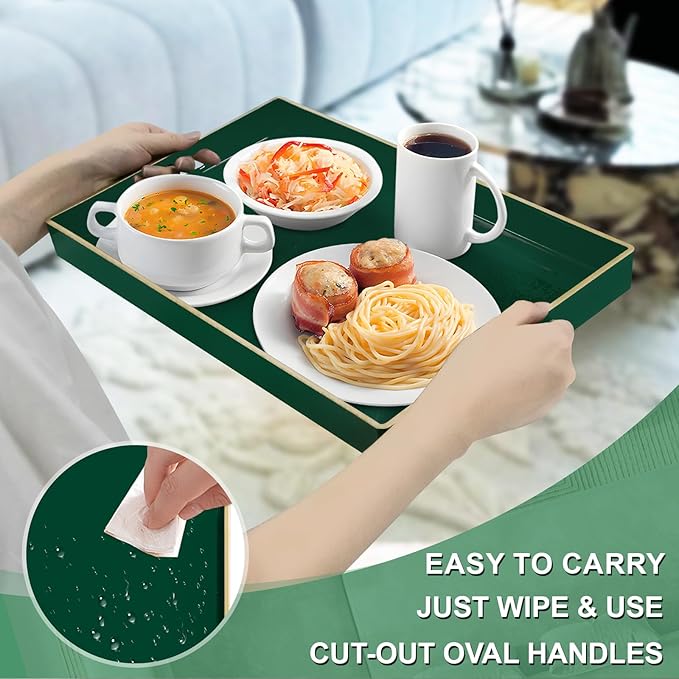 MAONAME Dark Green Decorative Tray, Serving Tray